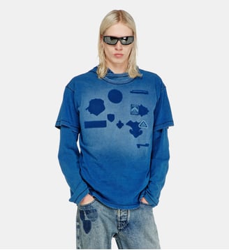 T-shirt avec patchs effet ombre Diesel