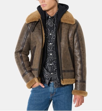Blouson bombardier en cuir BOMBARDIER CRACK - Chevignon - Marron