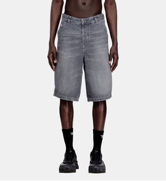 Short en denim coupe décontractée - Diesel - Gris