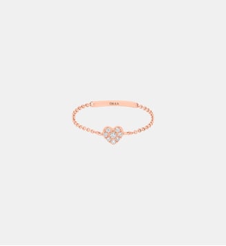 Magic touch bague chaîne cœur - Djula - Or rose