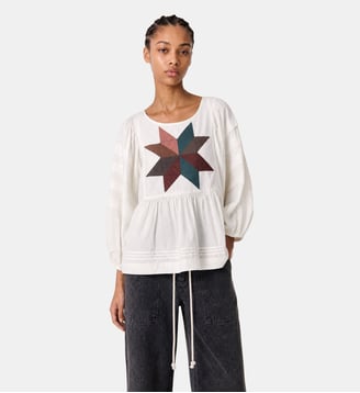 Blouse Coen Patch - Leon & Harper - White