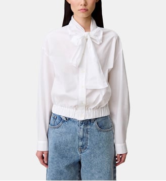 Chemise popeline col lavallière - Claudie Pierlot - Blanc