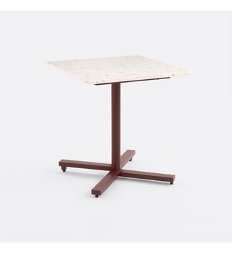 Table de jardin, plateau rabattable en terrazzo - La Redoute Interieurs - Terracotta