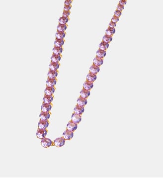 Collier ras de cou pierres rondes La Diamantine lavande Les Néréides