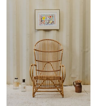 Fauteuil en rotin Ernest N°1046- Produit chiné - Debongout - Bois clair