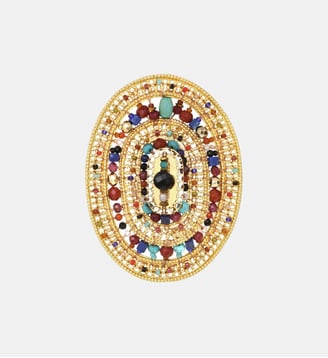 Broche   doré à l'or fin - Persane - Satellite - Multicolore