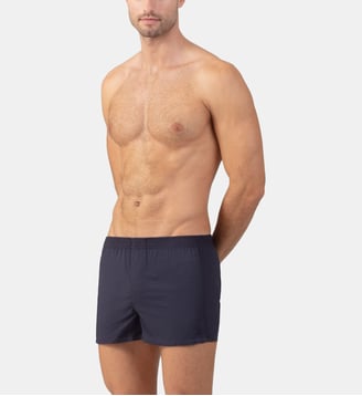 Caleçons en coton uni - Ron Dorff - Navy