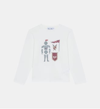 T-shirt - Bordeaux coton imprimé chevalier - Tartine Et Chocolat - Rouge