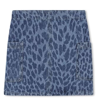 Jupe denim imprimé léopard - Zadig&Voltaire Kids - Bleu