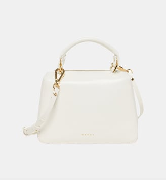 School Bag  en tissu enduit avec bandoulière - Marni - Blanc crémeux