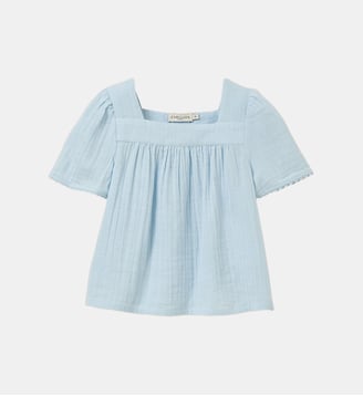 Chemise en gaze  - Coton biologique - Cyrillus - Bleu pastel