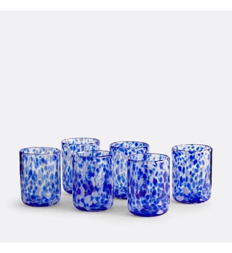 Lot de 6 verres mouchetés - La Redoute Interieurs - Bleu