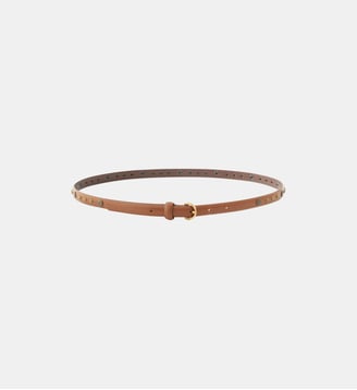 Ceinture cloutée en cuir 1,5 cm - Pinko - Marron lion et or antique