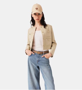 Veste courte en lin mélangé - Maje - Beige