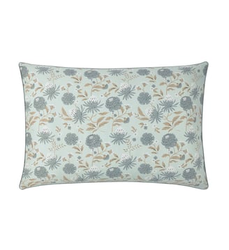 Taie d'oreiller en satin  de coton, ECLOSION - Essix - Bleu moyen