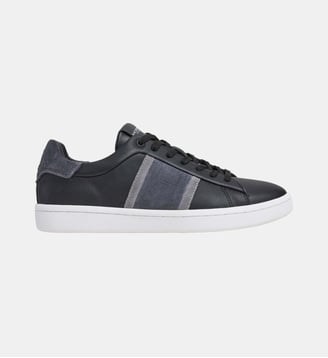 Sneakers Basiques Avec Détails En Daim - Hackett London - Black