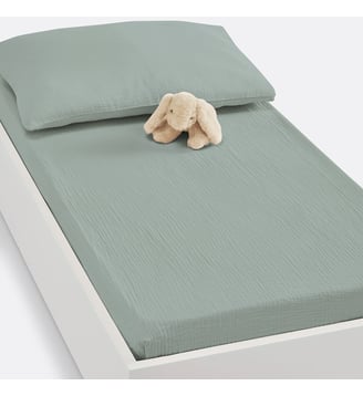 Drap-housse bébé gaze de coton uni La Redoute Interieurs