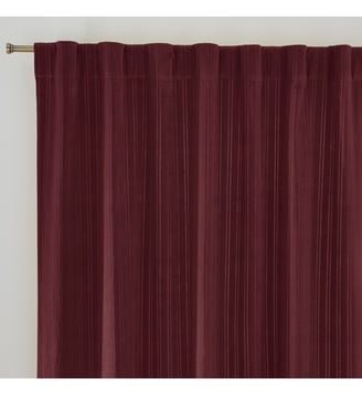 Rideau, velours ciselé, avec pattes cachées - La Redoute Interieurs - Prune