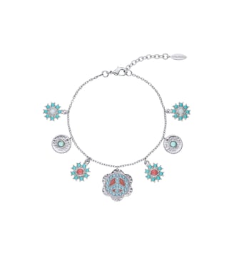 Bracelet chaîne avec pampilles en laiton doré DEANA - Hipanema - Argenté