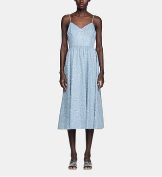 Robe longue à sequins - Sandro - Bleu