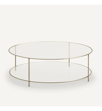 Table basse ronde verre trempé - AM.PM - Laiton vieilli