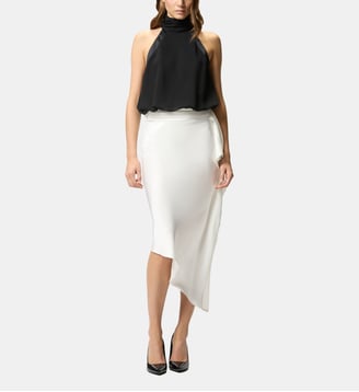 Jupe midi asymétrique - Pinko - Blanc brillant