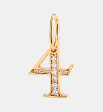 Pendentif chiffre 4, Discipline et Prudence - Les Néréides - Doré