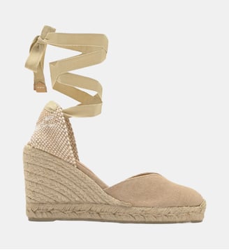 Espadrilles compensées en jute tressée à découpe en V CHIARA - Castaner - Sable