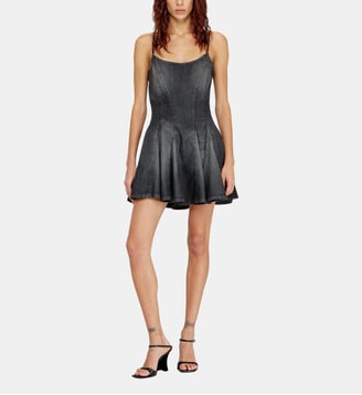 Robe en denim à mini jupe avec jupe légère - Diesel - Gris