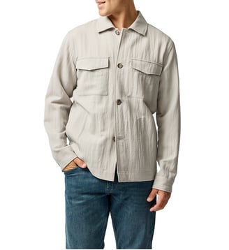 Veste surchemise droite en mélange laine Buckleton - Rodd & Gunn - Beige