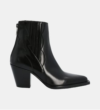 Boots philomene - cuir lisse - Colisée Paris - Noir