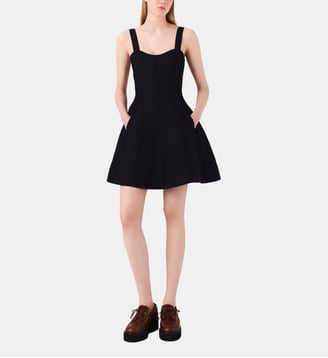 Robe babydoll courte en maille - Maje - Marine