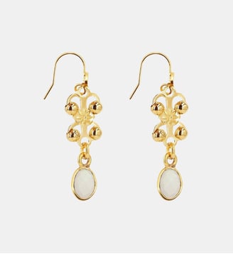 Boucles d'oreilles Farah - Nilaï - Blanc et doré