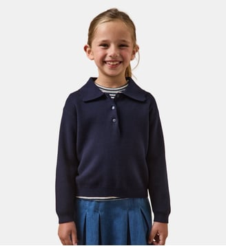 Pull Milano col polo - Cyrillus - Marine