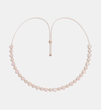 Collier Ajustable Cœurs Nacre Rose - APM Monaco - Or rose
