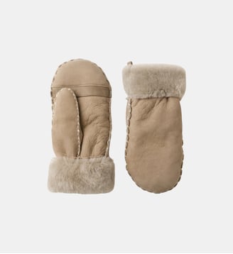 Mouffles Alix Femme Cuir Agneau Double Face - Agnelle - Champagne