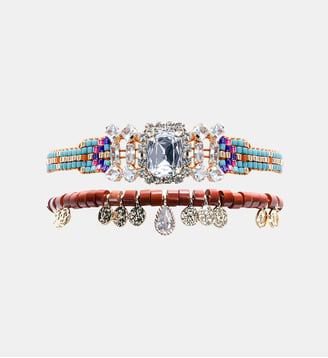 Bracelet double perles et pampilles DILI - Hipanema - Bleu