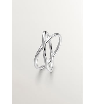 Anneau double croix en argent 925 - Aristocrazy - Argenté