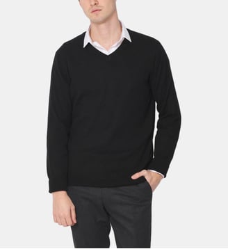 Pull col V noir en cachemire - Atelier Privé - Noir