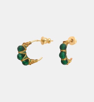 Boucles d'oreilles créoles   - Panarea - Satellite - Vert