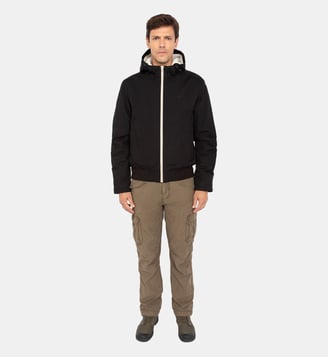 Blouson droit court Bluster2 à capuche - Schott - Noir