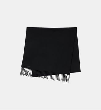 Echarpe en laine et cachemire fines franges - Sandro - Noir