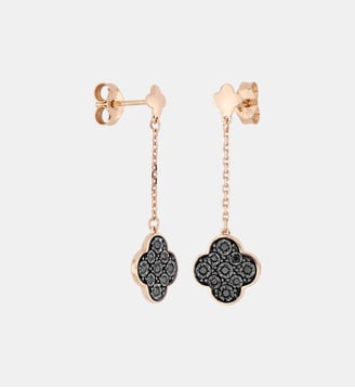 Boucles d'oreilles, diamants noirs, or rose - Morganne Bello - Or rose