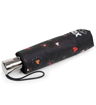 Parapluie xtra solide antiretournement, 28cm, déperlant, ouverture/fermeture automatique - Isotoner - Coeur rouge