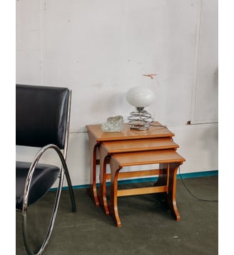 tables gigognes en bois Barbara N°88- Produit chiné - Debongout - Bois clair
