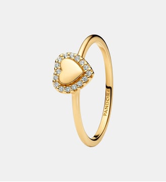 Bague Halo Cœur Gravable Dorée - Pandora - Doré