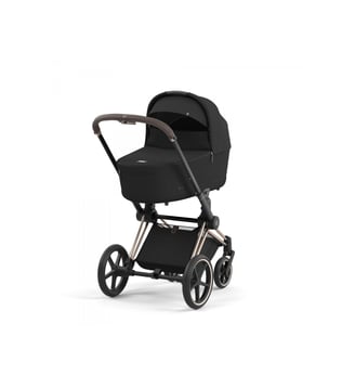 Poussette PRIAM 4 châssis Rose Gold avec nacelle  Sepia Black - Cybex - Noir
