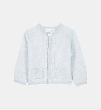 Cardigan -  laine col rond - Tartine Et Chocolat - Bleu ciel