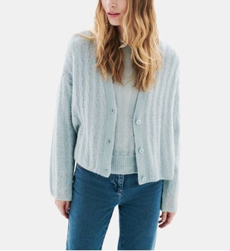 Gilet melbourne - Motif uni - Coupe oversize - Caroll - Bleu gris