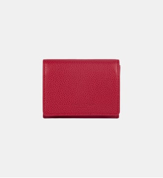 Porte-cartes Foulonné PM en cuir - Lancaster - Rouge foncé